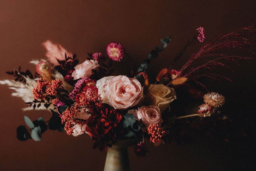 composition de fleurs sechees