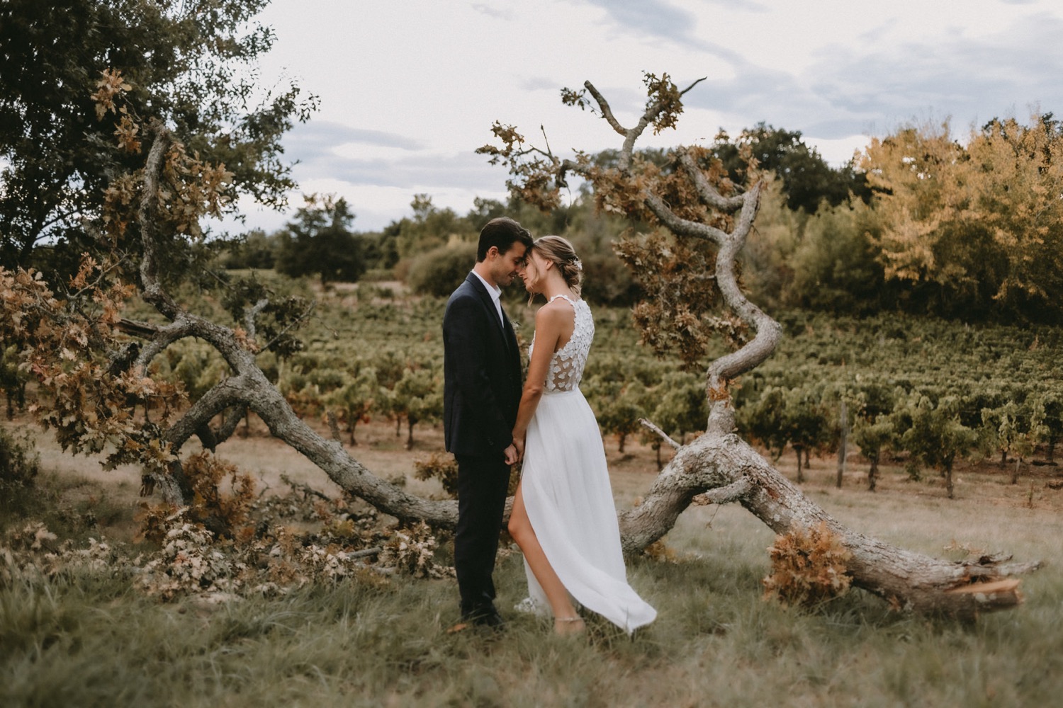 photo de couple de mariés au Chateau Flojague en Gironde
